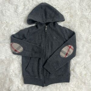 Burberry Kids Hooded Full Zip Sweater - size 6Y
